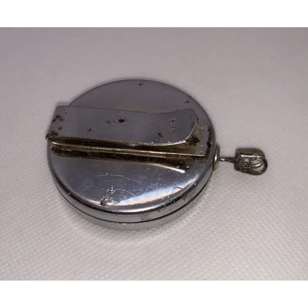Vintage Retractable Key Chain Key Ring Stainless Made In Japan 20 inch chain